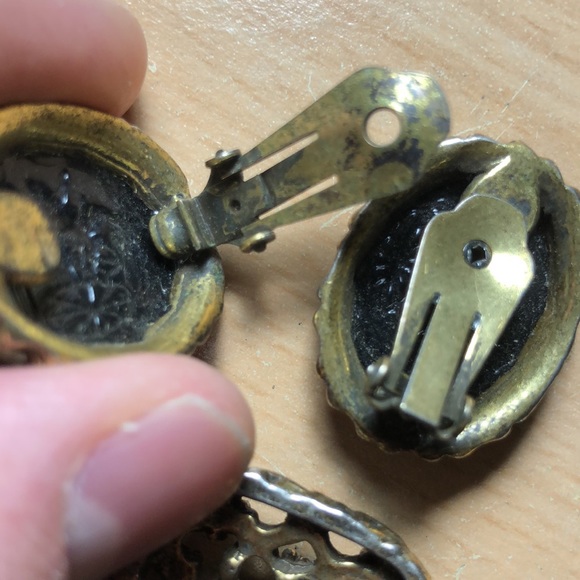 Vintage Intaglio Cabochon Link Bracelet/Earrings-Selro Selini?  Rickshaw - Picture 12 of 17